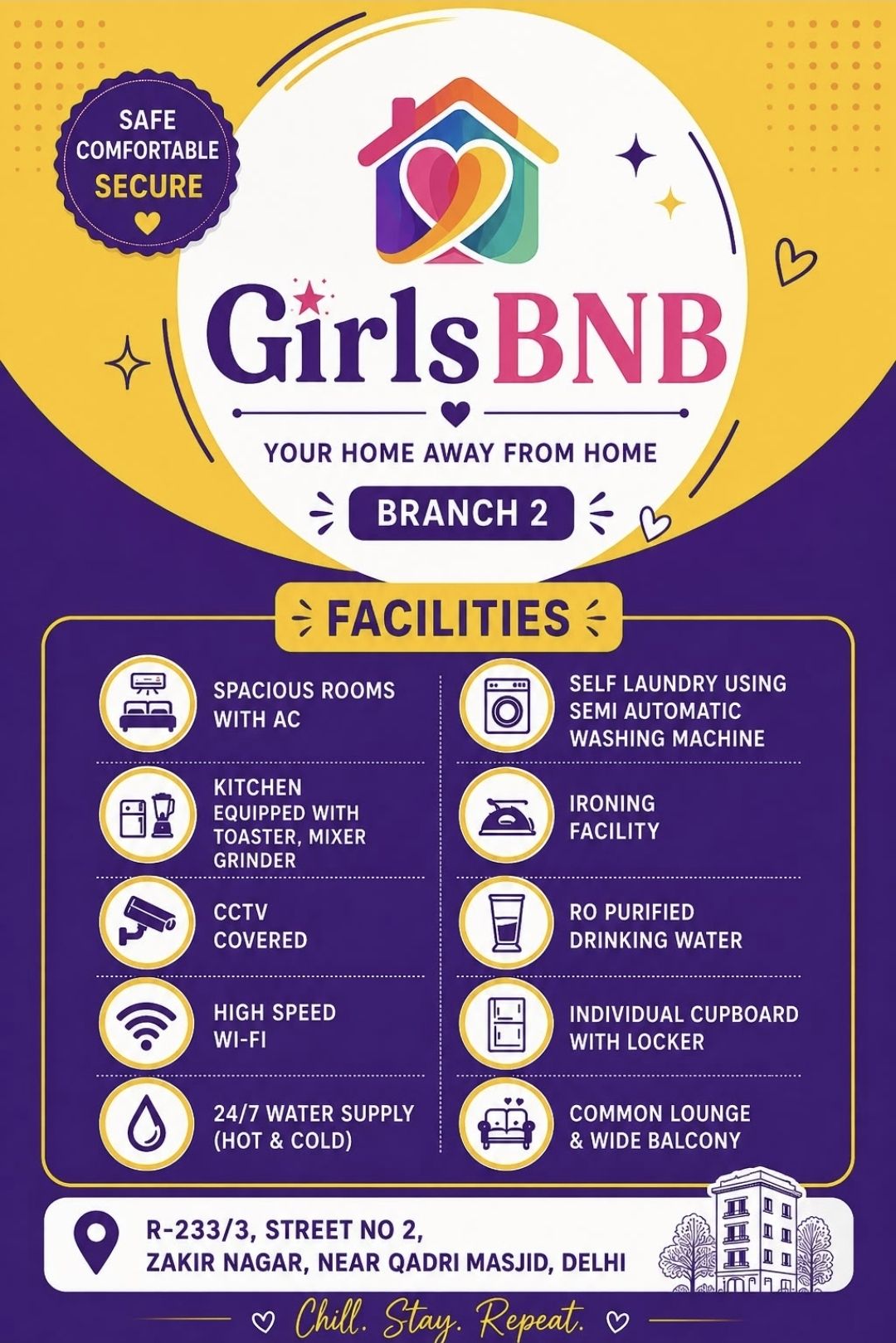Girlsbnb 2 - Girls PG in South Delhi