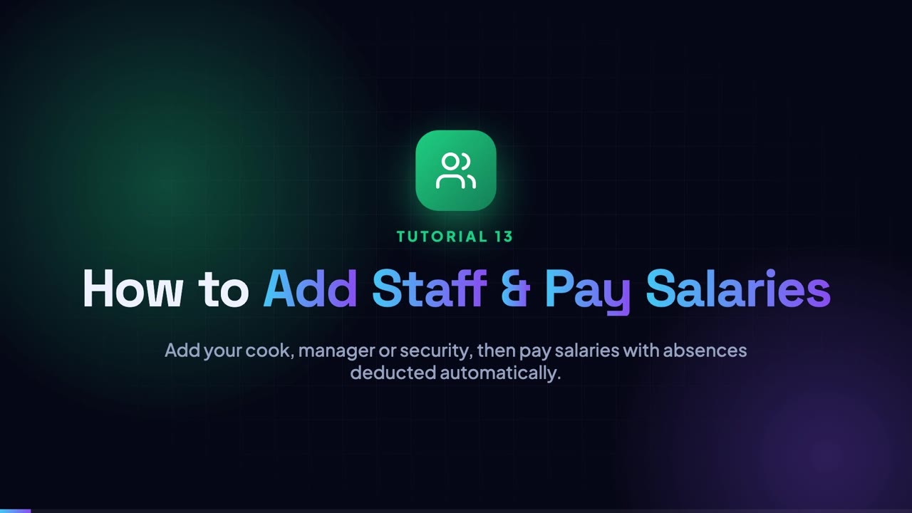 How to Add Staff & Pay Salaries